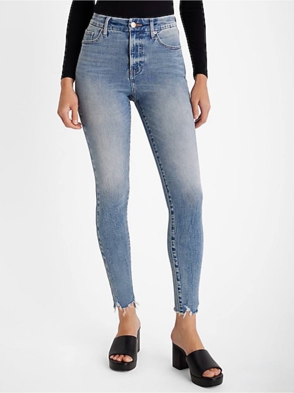 Express Light Blue High-Rise Skinny Jeans FlexX Small Long